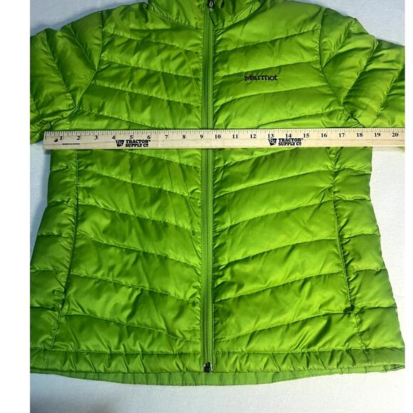 Marmot Down Puffer Jacket Womens Green 700 Down Fill Zip Coat Size Small - Picture 6 of 10
